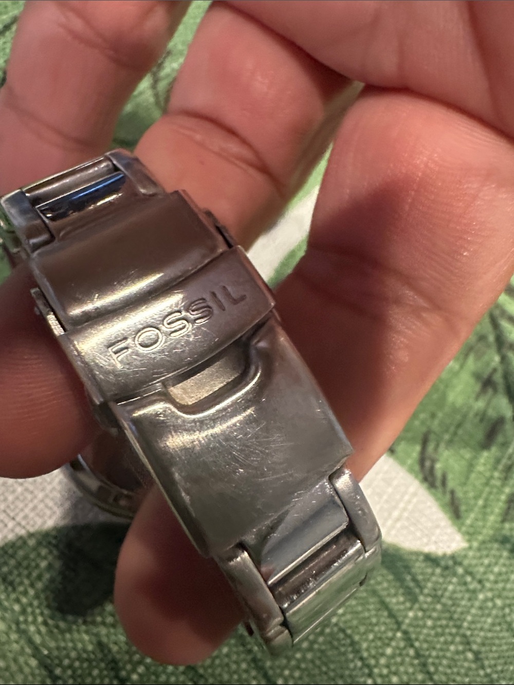 Fossil Silver Stainless Steel Watch with Blue Dial - Picture 4 of 4